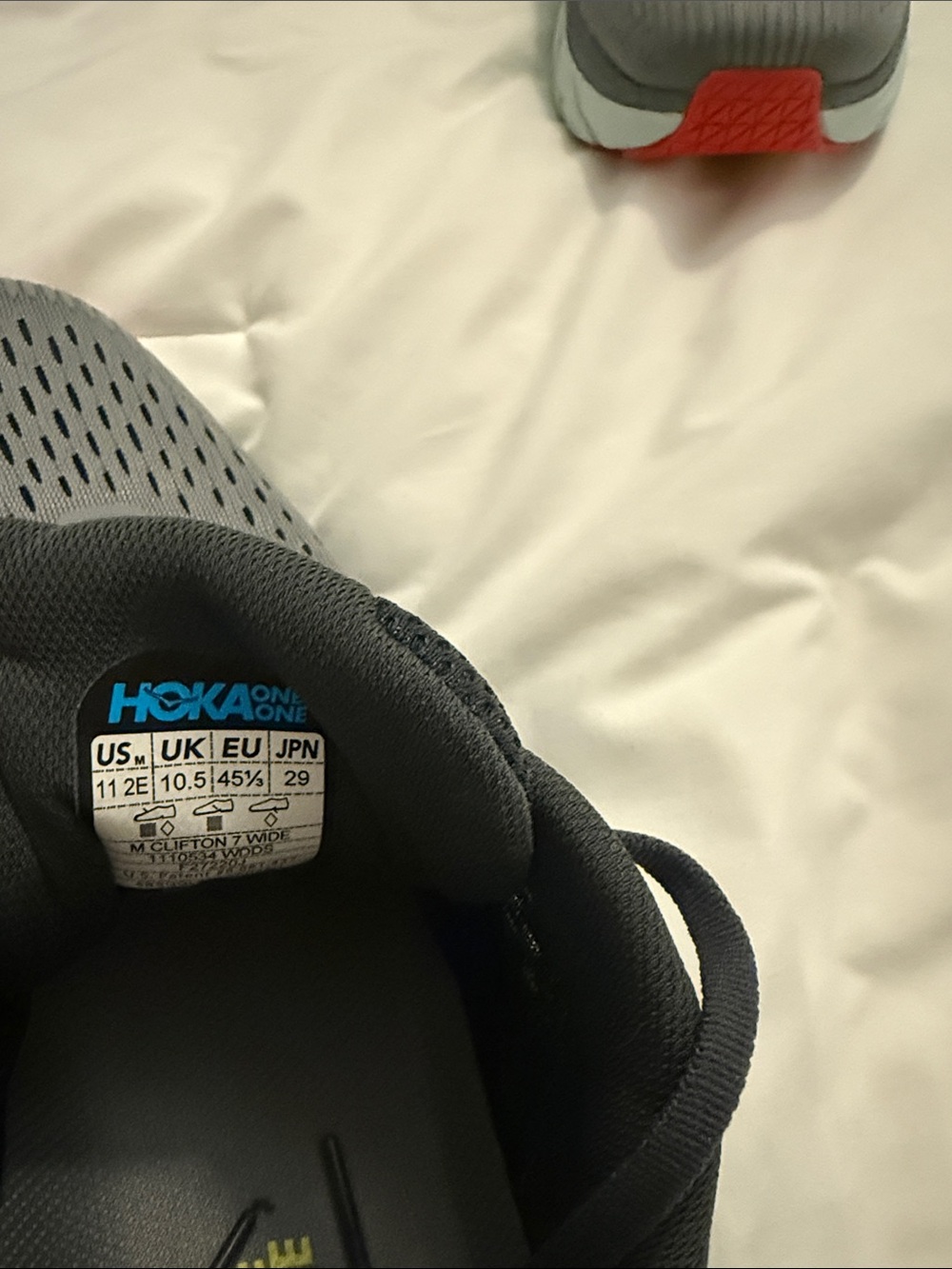 BRAND NEW: Hoka One One Men's Clifton 7 Sneaker- Gray - Picture 12 of 12